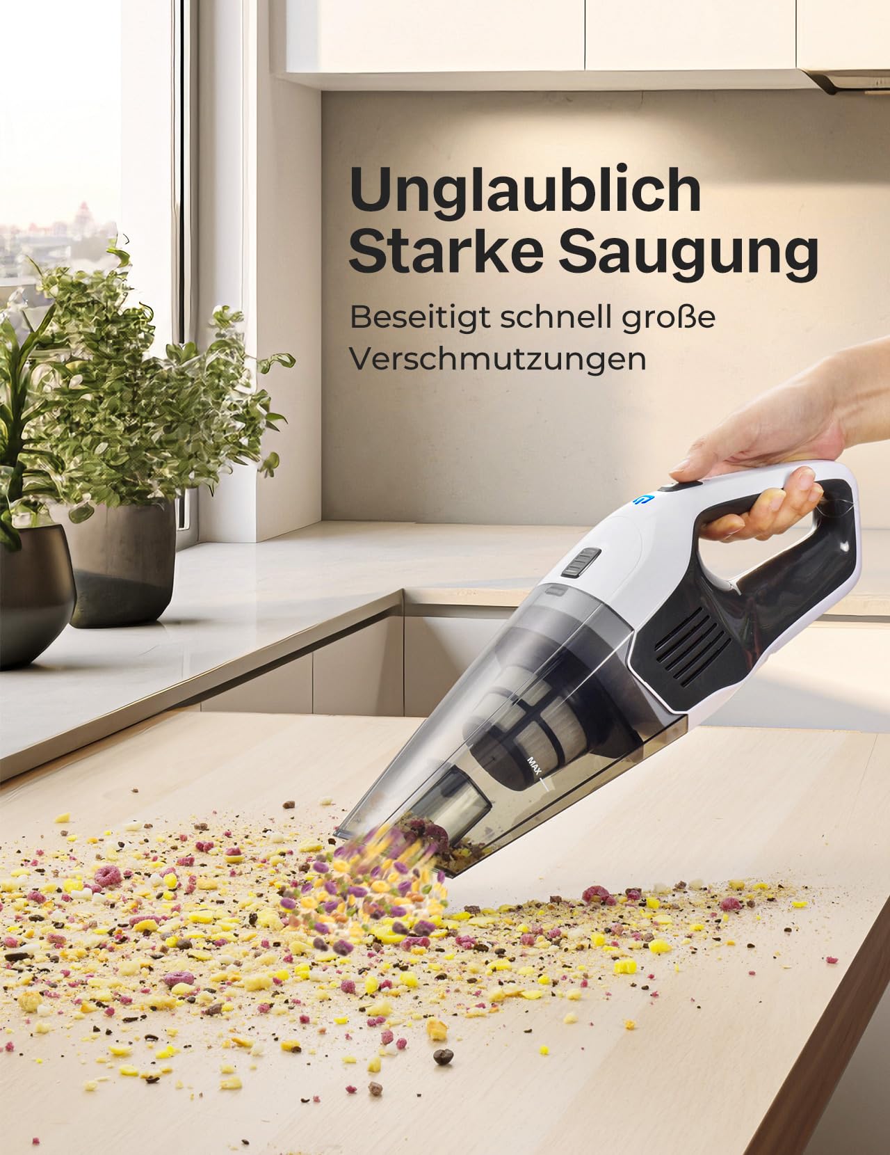Leichter Handstaubsauger mit Schnellladung
